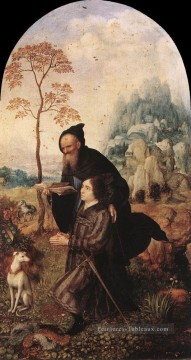 Saint Antoine avec un donateur Jan Mabuse Peinture à l'huile